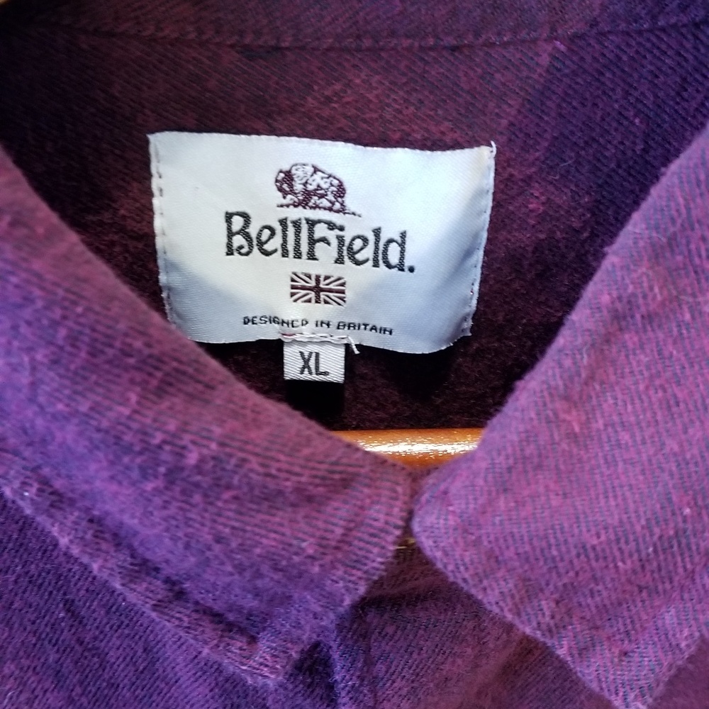 Men's XL BellField Maroon Flannel Shirt (XL) - Picture 2 of 3